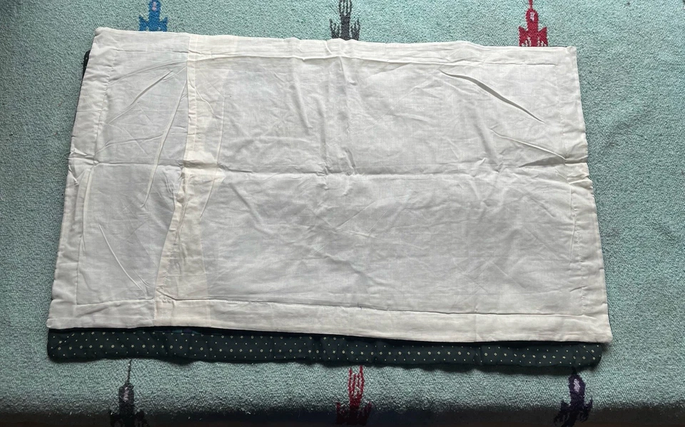 Fundas de almohada acolchadas vintage con retazos Navidad azul verde 38x24 King Cottage Foto 3 de 3