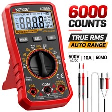 Digital Multimeter True RMS 6000 Counts Auto-Range AC DC Volt Amp Ohm Tester US