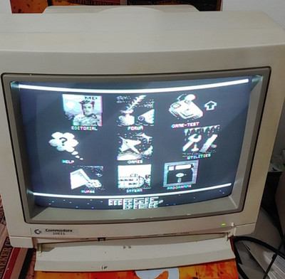Commodore Farbmonitor 1084S-D2 (64 / 128) + Netzkabel works 8-bit 16-bit