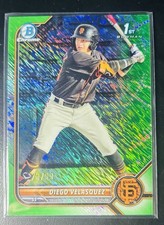 Diego Velasquez 2022 Bowman Chrome Prospects Green Shimmer Refractor /99 Giants