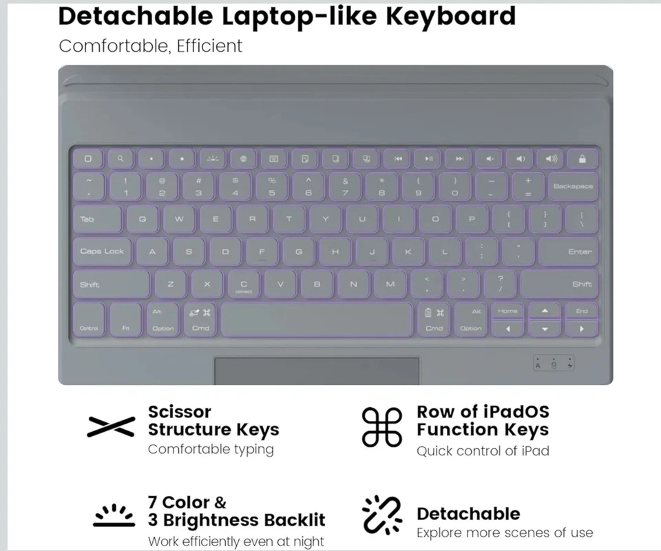 Nillkin Keyboard Case for iPad Air 13-inch (M3 2025/M2 2024), iPad Pro 12.9-inch - Image 3 of 4