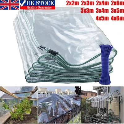 All Sizes Of Heavy Duty Clear Tarpaulin Waterproof Cover Ground Camping Sheet UK
