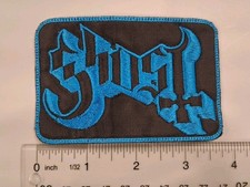 Ghost Band Logo Blue Border Embroidered Patch Sew On