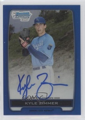 2012 Bowman Draft Chrome Picks Blue Refractor /150 Kyle Zimmer #BCA-KZ Auto no9