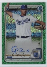 2020 Bowman Chrome Prospect Green Shimmer Refractor 99/99 Erick Pena Auto 12i0