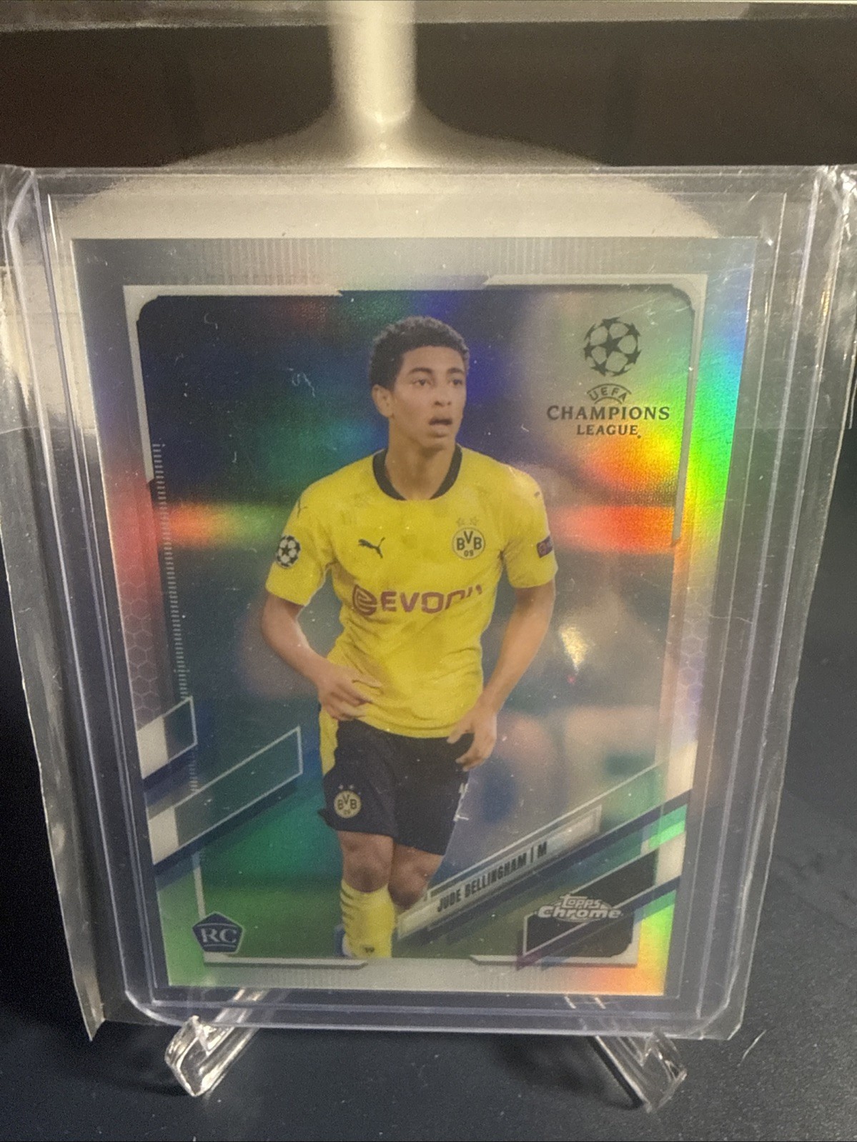 2020-21 Topps Chrome Jude Bellingham Silver Rookie Card Refractor England Real view 1