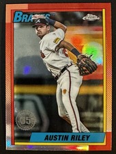2025 Topps Chrome Update 1990 35th Anniv. Card #90CU-1 Austin Riley Braves
