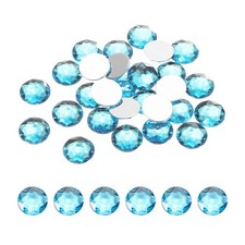 50Pcs Flat Back Round Rhinestones 14mm SS45 Cyan Blue Crystal Rhinestones