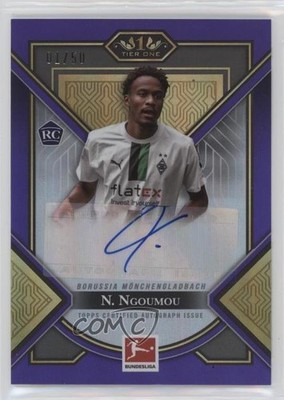 2022-23 Topps Tier One Bundesliga Purple 1/50 Nathan Ngoumou Rookie Auto RC 1u6