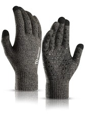 Large Gray Winter Touch Screen Gloves for Men Women Cold Weather Therma Gloves