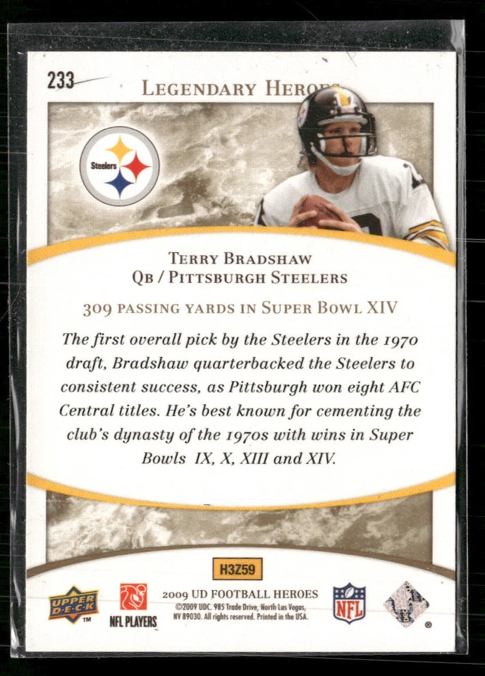 2009 Upper Deck Heroes #233 Terry Bradshaw - Image 2 of 2