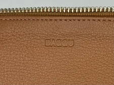 Baggu Brown Leather Cosmetic Bag ~ Excellent Condition ~ USA Made - Great Gift!