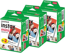 Instax Mini Instant Daylight Film ISO 800, 3 X Twin Packs, 60 Exposures 