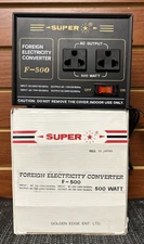 SUPER F-500 AC-AC CONVERTER 500W STEP UP/ STEP DOWN w/EUROPEAN PLUG