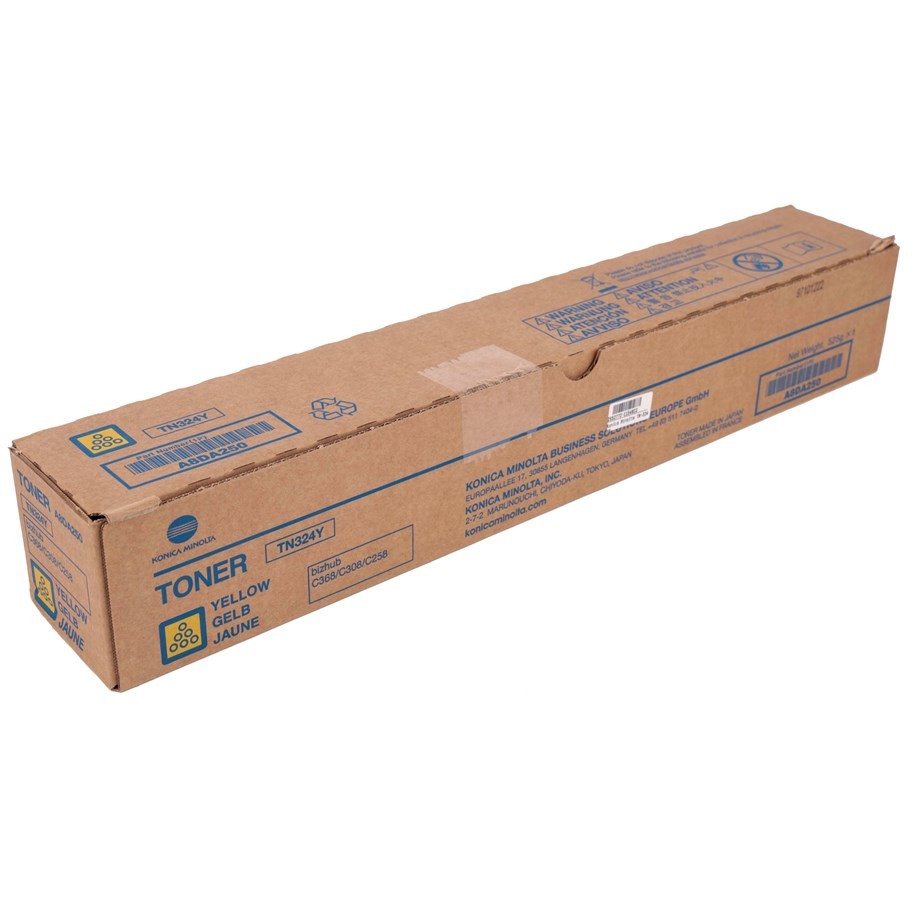 GENUINE KONICA MINOLTA TN324Y A8DA250 YELLOW TONER C368 C308 C258 Open