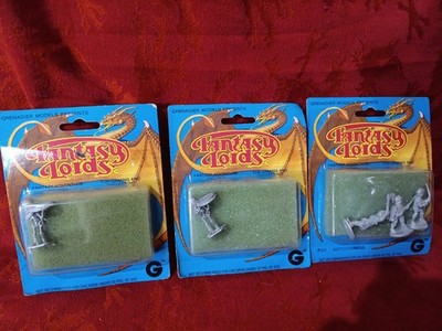 Lot of 3 new sealed 1983 Grenadier Fantasy Lords D&D miniature adventurer figure