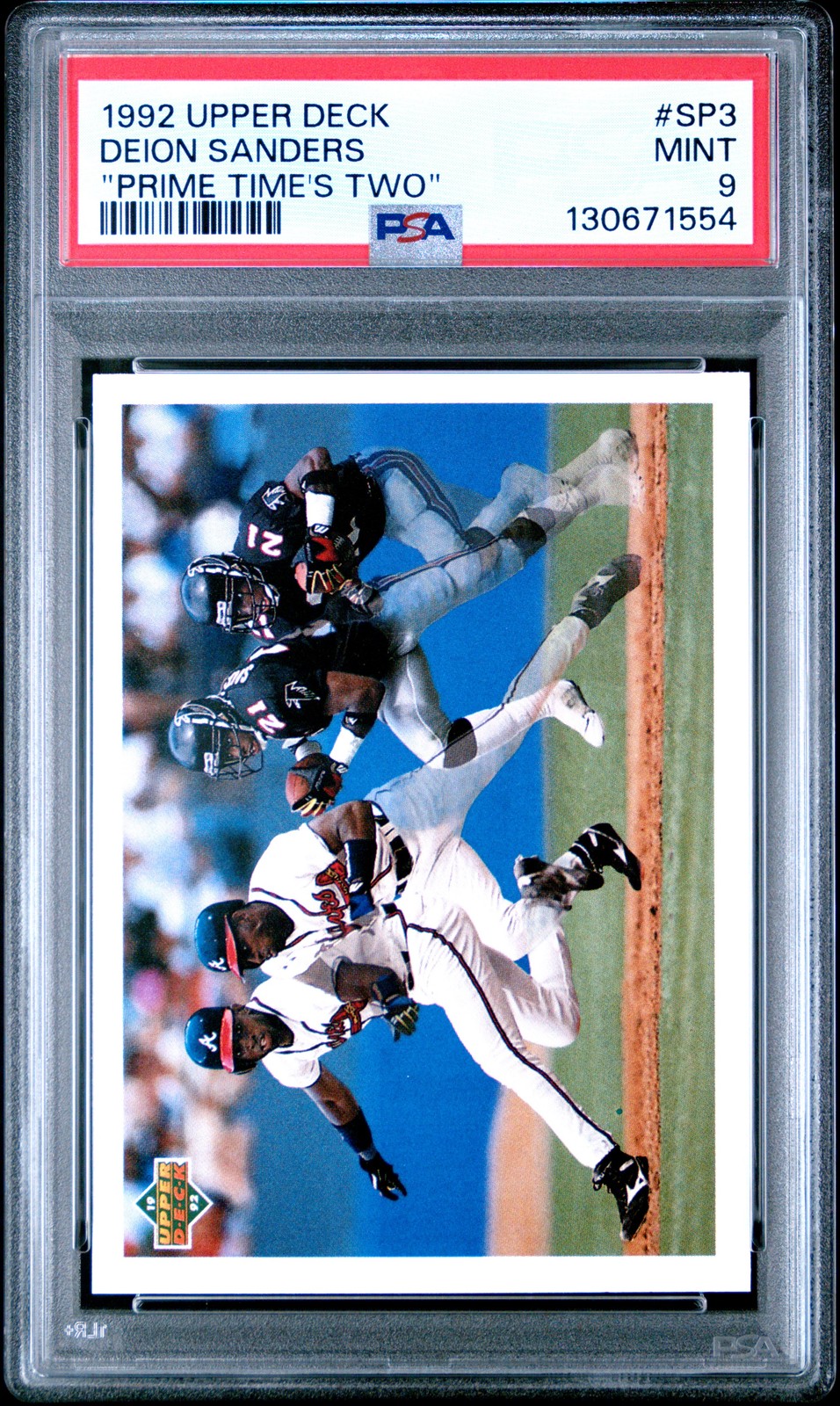1992 UD "PRIME TIME'S TWO" #SP3 DEION SANDERS PSA 9