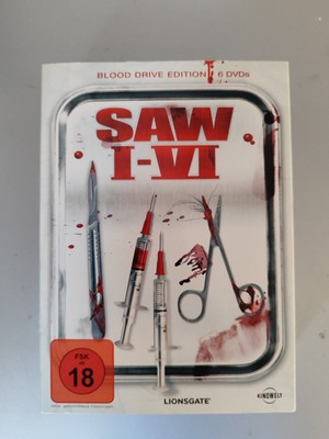 SAW  - I - VI  - BLOOD  DRIVE EDITION  AUF  6 DVDs  IM BOX - FSK 18