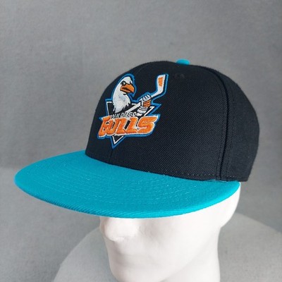 San Diego Gulls Hockey Hat Cap Snapback AHL Teal & Black 3D Embroidery Gulliver