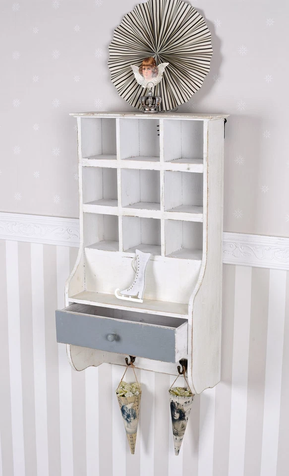 Wandregal Hängeschrank Shabby Hängeregal Wandschrank Badschrank Handtuchhalter - Bild 4 von 4