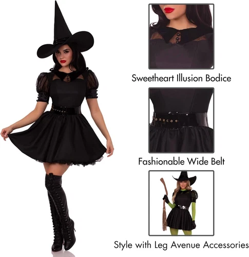 Leg Avenue Womens Classic Bewitching Witch Costume, SMALL, Black - Image 4 of 4