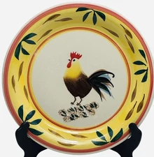 Philippe Richard Country View Rooster Dinner Plates 10.5” Lot  Of 10 Handcrafted