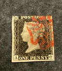 KAPPYS STAMPS GREAT BRITAIN #1 PENNY BLACK PLATE 1b  USED NO FAULTS KP101