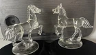 2 Vintage AVEM 9” Horse Statue’s Hand Blown  – Made In Murano Italy
