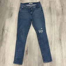 Levi’s Jeans 721 High Rise Skinny Womens W29 L30 Medium Wash Distressed