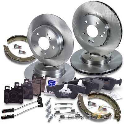 ATEC 4x BREMSSCHEIBE + BELÄGE + BACKEN VORNE + HINTEN FÜR MB C-KLASSE E-KLASSE