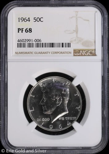 1964 50C Proof Kennedy Silver Half Dollar NGC PR 68