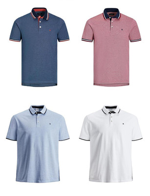 Jack & Jones Plus Size Herren Baumwoll Piqué Polo in Größe 2XL - 6XL, 7 Farben