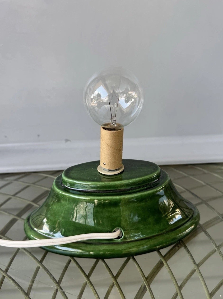 Vtg Ceramic Christmas Tree Slim Flat Mantel Window Sill Byron Molds 14”