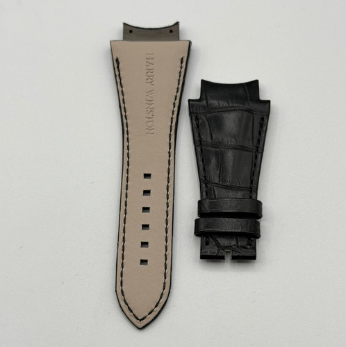 Harry Winston Ocean Black Alligator Strap Black Strap 29/18mm