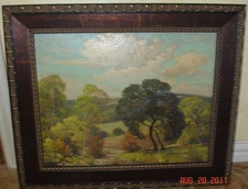 TEXAS ARTIST DWIGHT C HOLMES OIL PAINTING LANDSCAPE FRAMED HILLCOUNTRY
