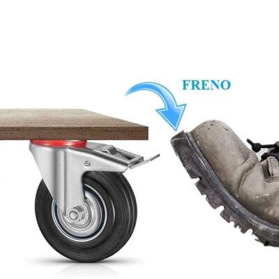 Ruote Per Ruote 4 Ruote M12 Girevoli Da 50 Mm Con Freno, Rotelle - Foto 4