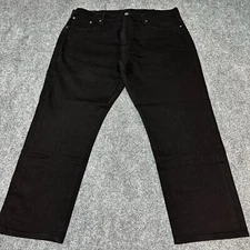Levis 569 Jeans Mens 38 Black Denim Cotton Blend Straight High Rise Five Pockets