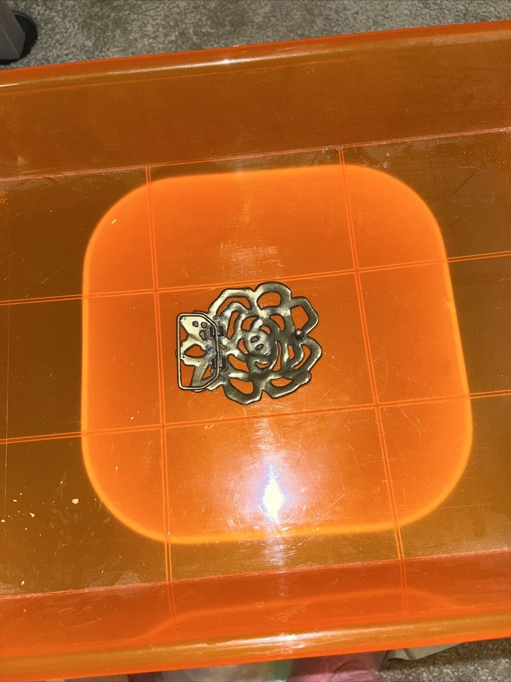 Vintage Brass Pink Rose Rhinestones Girls/ Women’s Belt Buckle 3.5” x  2.58” - Image 2 of 2