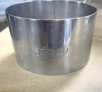 Lot of 5 - Ateco Round Cake Ring Dessert Mold, 3'' x 3.125'' Dia, Stainless Steel