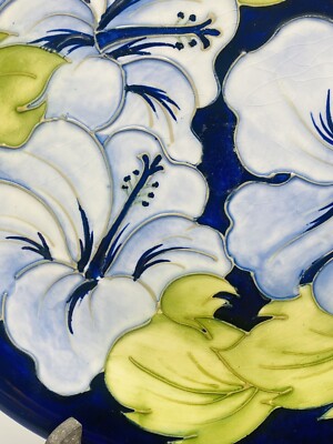 Moorecroft Blue On Blue Hibiscus 10” Plate With Signature | eBay