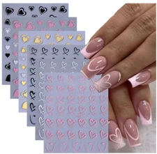 Nail Art Sticker Heart Valentine Star Decals Manicure DIY Peel & Stick NH28