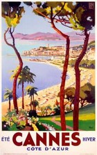 Cannes - Cote D'Azur France Vintage Travel Poster, Imagekind Wall Art Print