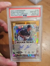 Ke'BRYAN HAYES 2021 CONTENDERS CRACKED ICE ROOKIE TICKET AUTO /23 PSA 10 Gem Rc