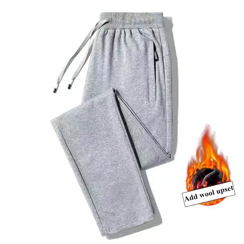 CheChury Pantalon De Jogging Homme Pants Doublure Polaire Ultra Chaud Coton De Relaxation Pantalons De Sport Training Survêtement Avec Poches Sportswear, Gris, S
