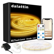 Cob Led Strip Light 24 v 16.4 ft 3000 K Warm White with Remote and App Tape L...