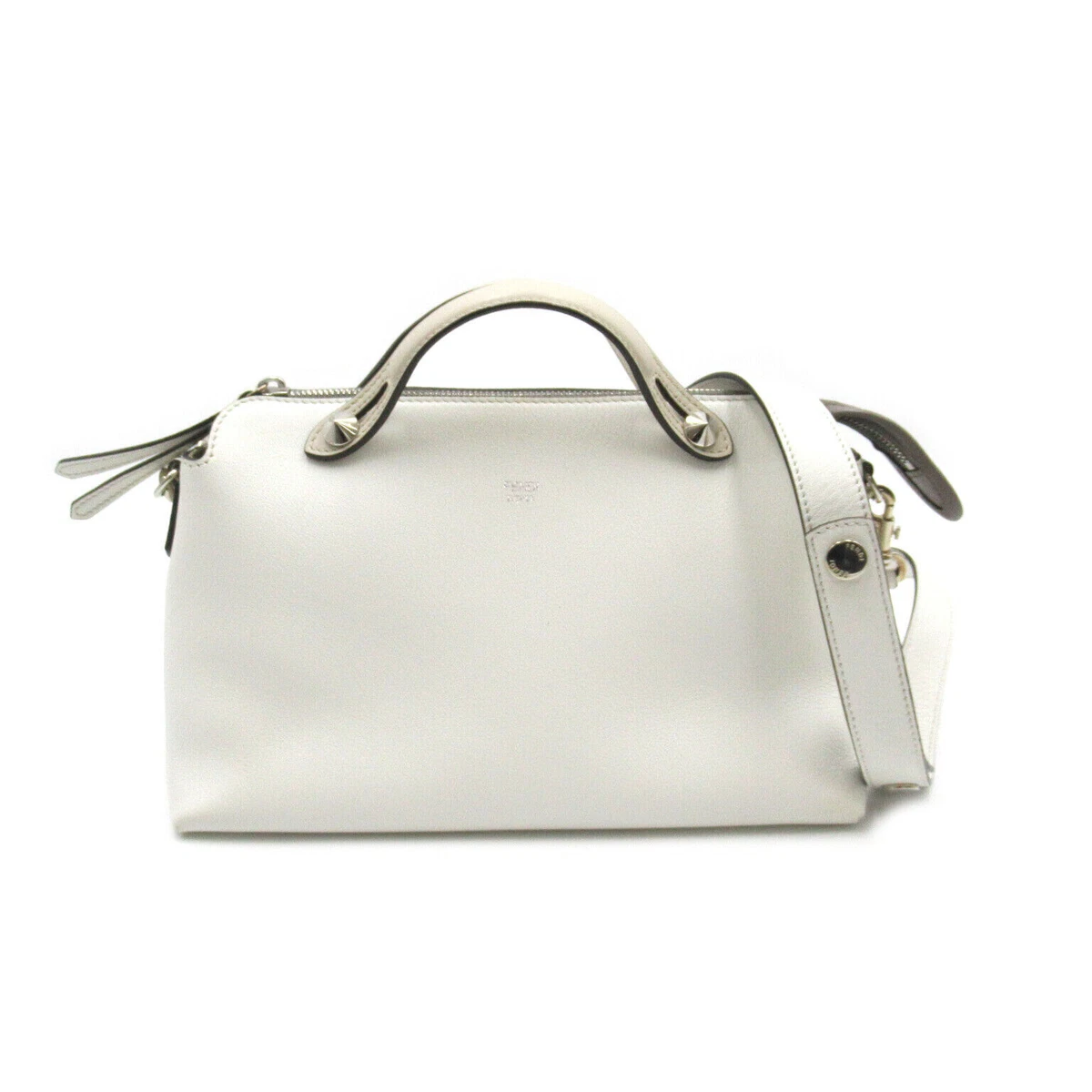 FENDI By the way 2way Shoulder Hand Bag leather White Used Women SHW crossbody