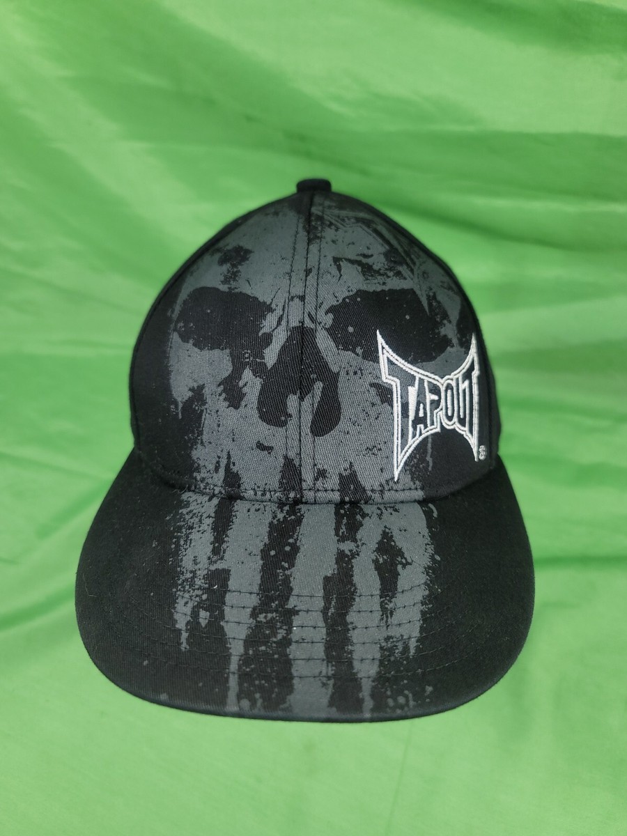 Tapout Brand Gray Skull Black Hat Flexfit Size S/M MMA UFC Mixed