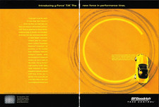 1999 BF Goodrich Tires BMW M Roadster Yellow Donuts G-Force VINTAGE PRINT AD