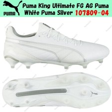 Puma King Ultimate FG AG Puma White Puma Silver 107809-04 Men's Size
