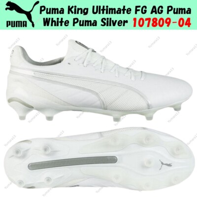 Puma King Ultimate FG AG Puma White Puma Silver 107809-04 Men's